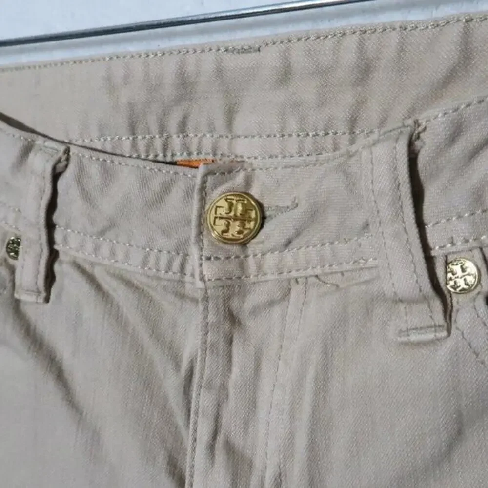 Tory Burch Khaki Tan Cropped Jean Size‎ 26